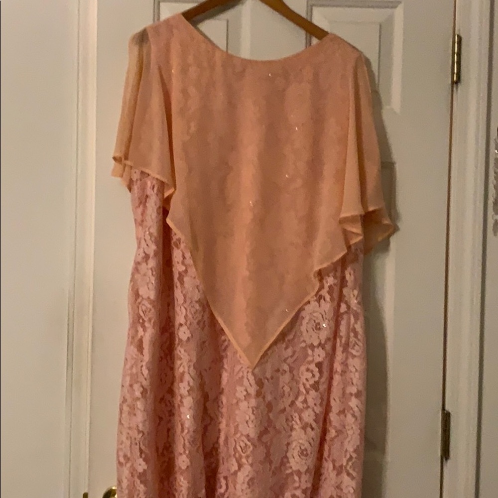Cape sleeve dress, bling across shoulders